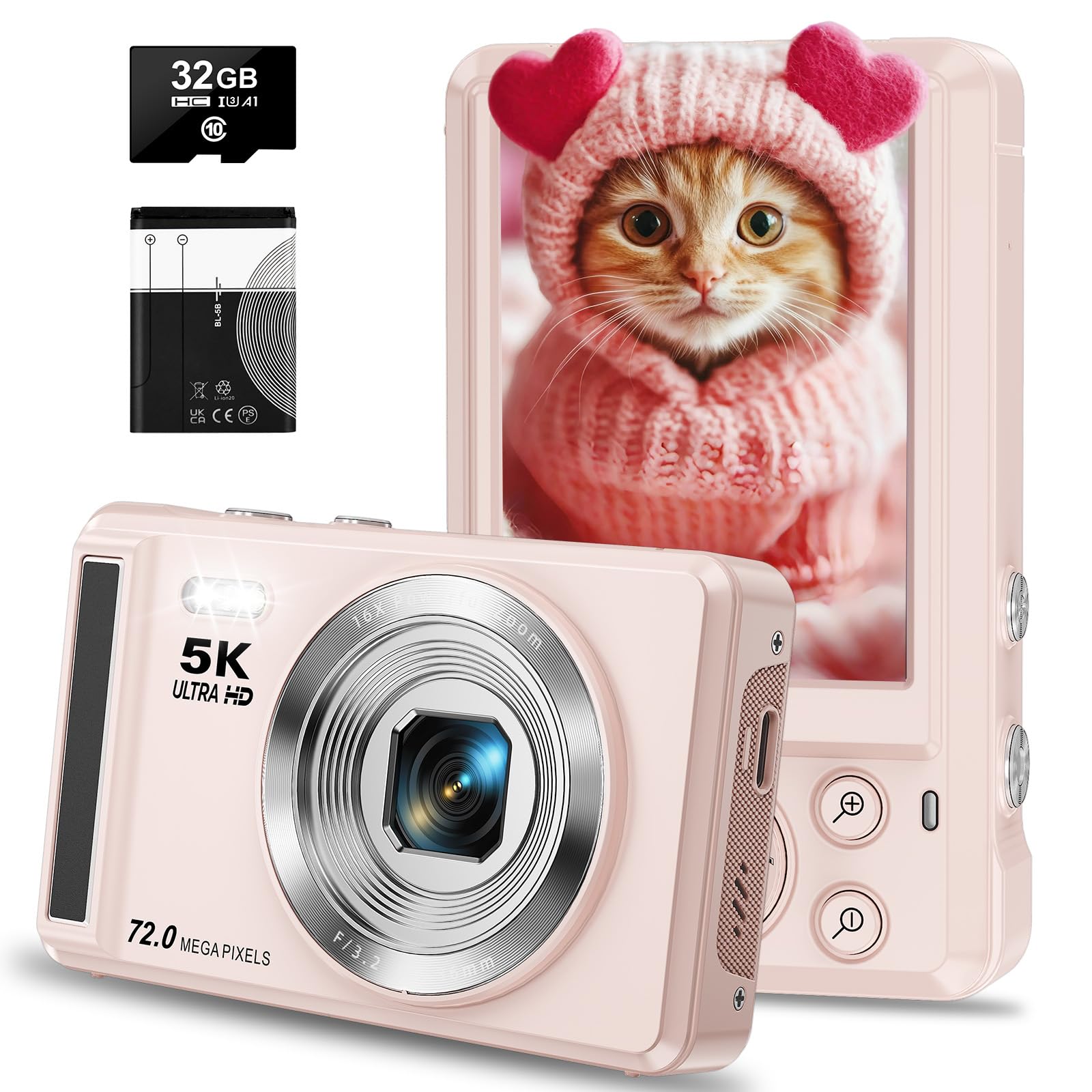 Amazon | デジタルカメラ - 5K 72MP デジタルカメラ 16倍